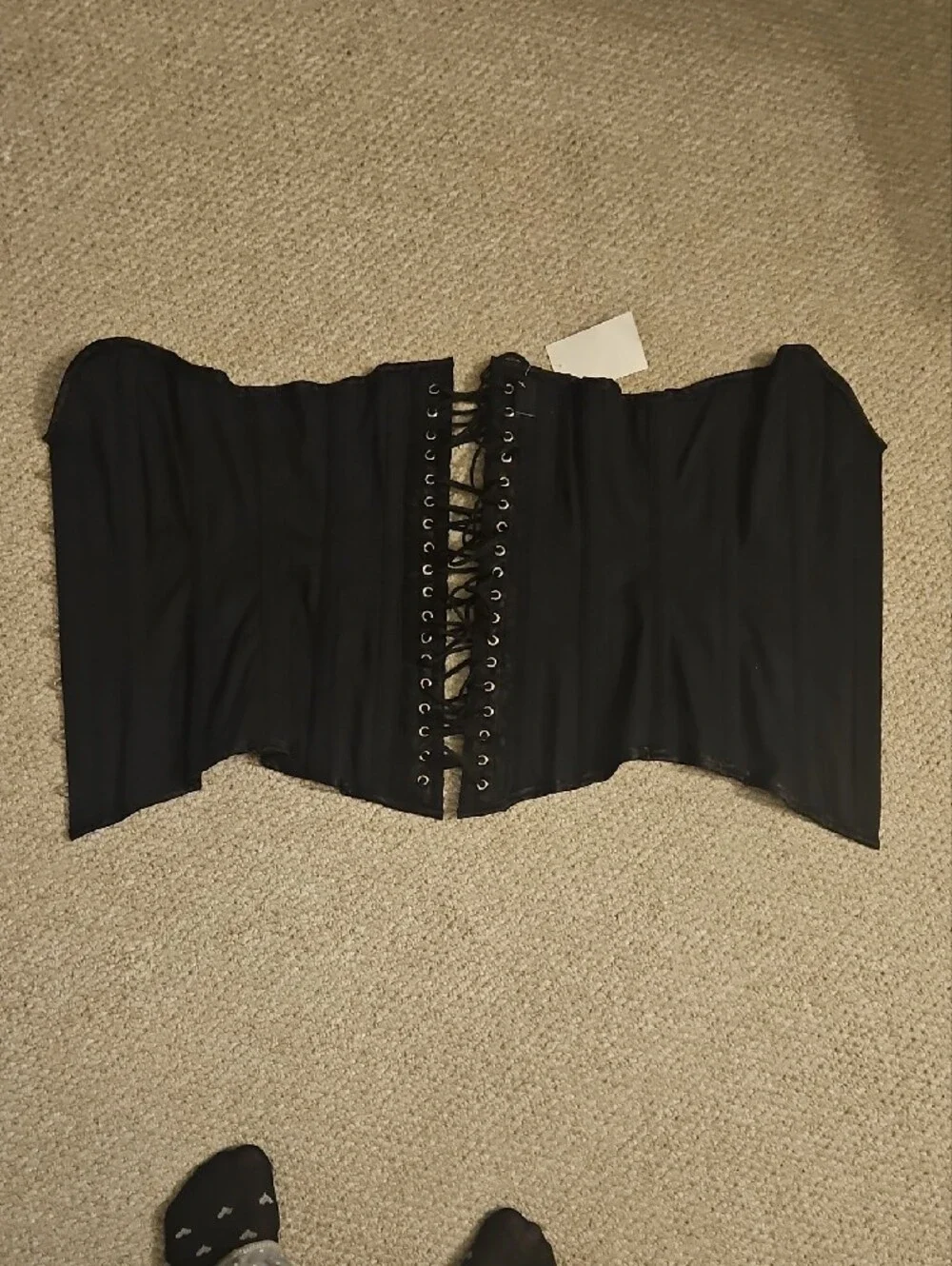 Black Lace-Up Overbust Corset - Unbranded Elegance